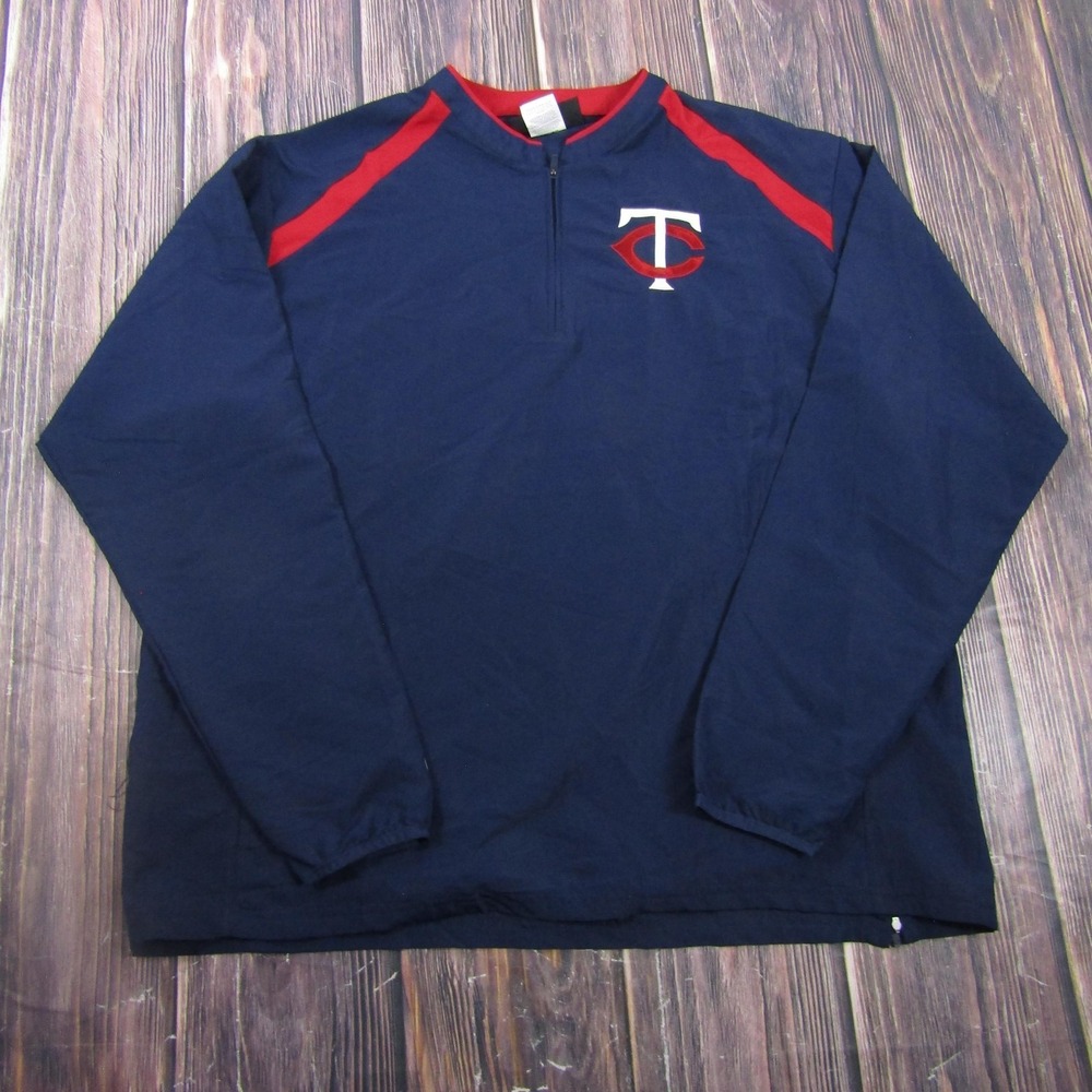 Holloway Jacket Mens XL Blue 1/4 Zip Windbreaker Pullover Minnesota Twins MLB